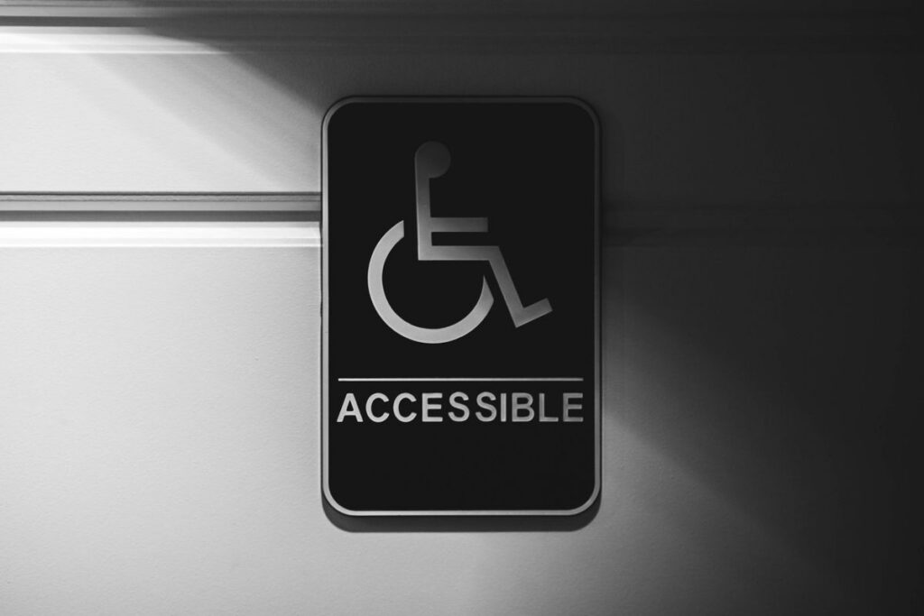 black accessible signage
