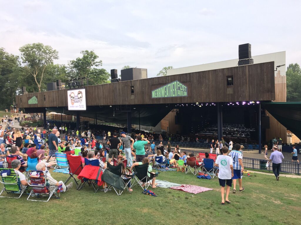 Merriweather Post Pavilion Columbia Maryland showing the outdoor concert venue anchoring the Town Center's cultural programming since 1967